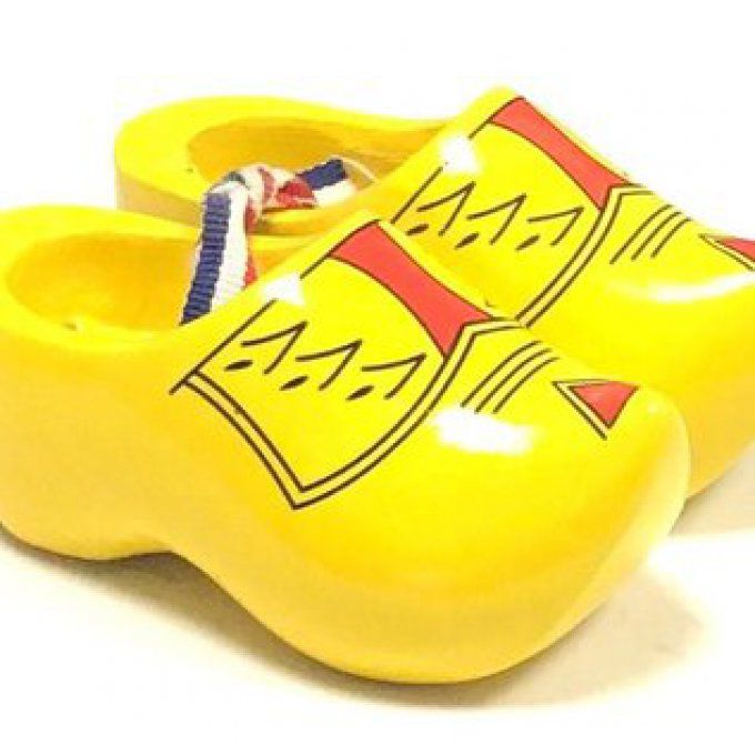 Sabot souvenir impression paysan jaune 10cm