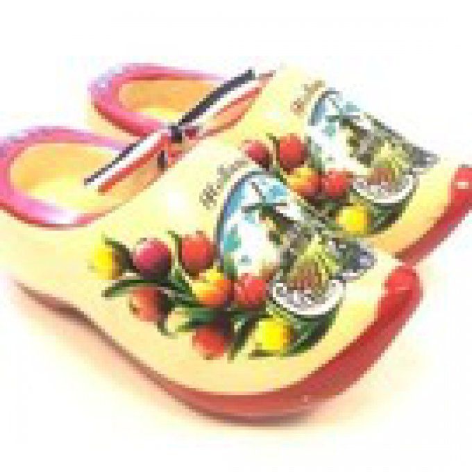 Sabot souvenir moulin tulipe en bois vernis 14cm