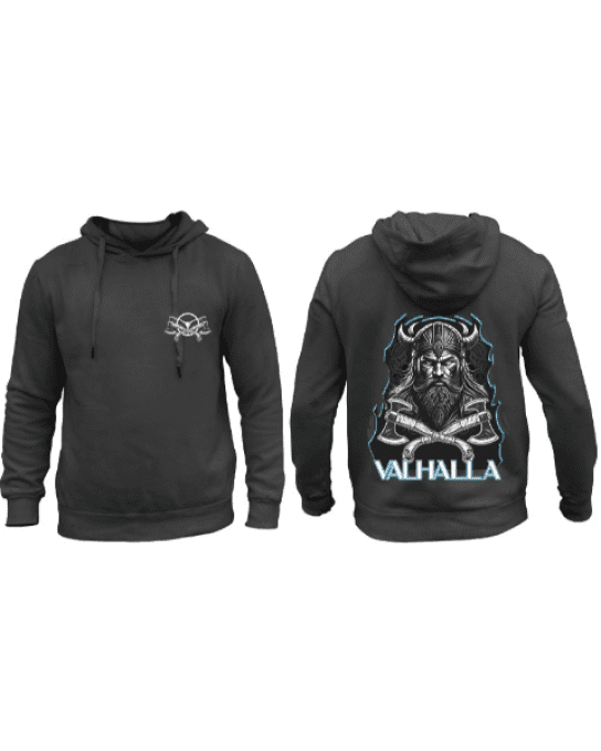 sweat à capuche noir Valhalla