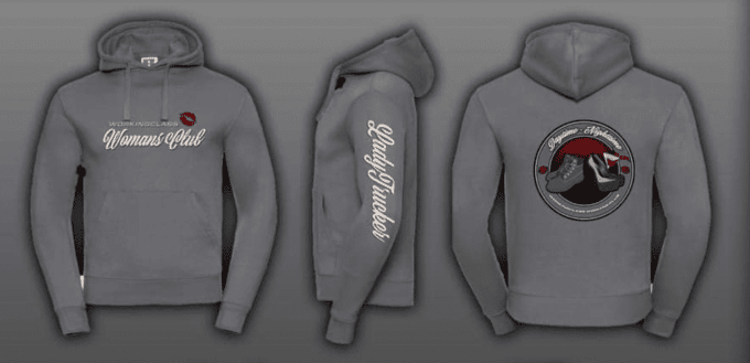 Sweat capuche trucker lady gris destocker et décolorer 