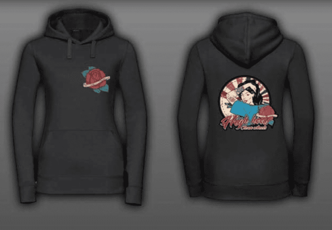 Sweat capuche trucker lady noir déstocker  décolorer 