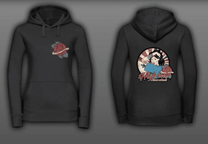 Sweat capuche trucker lady noir déstocker 