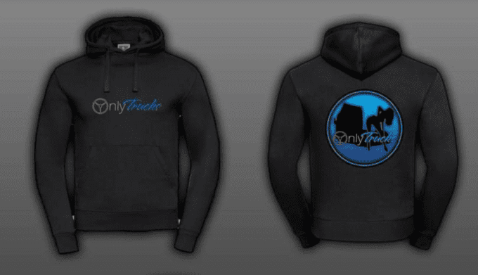 sweat à capuche noir only truck