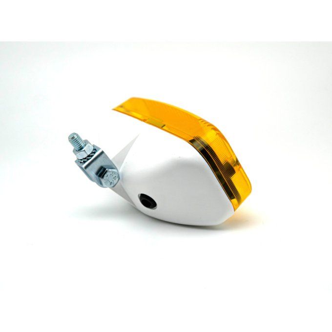 Feu de jour à ampoule avec coque blanche et lentille jaune ( type talmu )