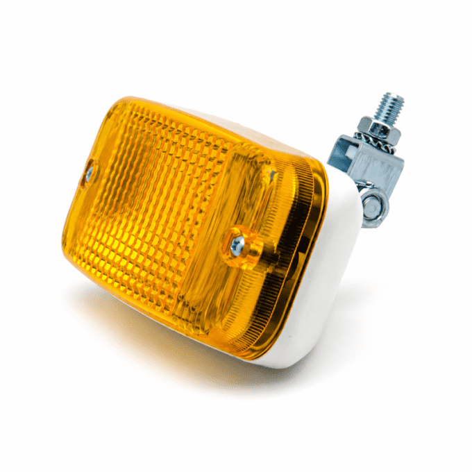 Feu de jour à ampoule avec coque blanche et lentille jaune ( type talmu )