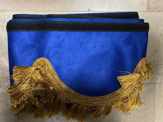 Frange gamme aux10 bleu pompon or