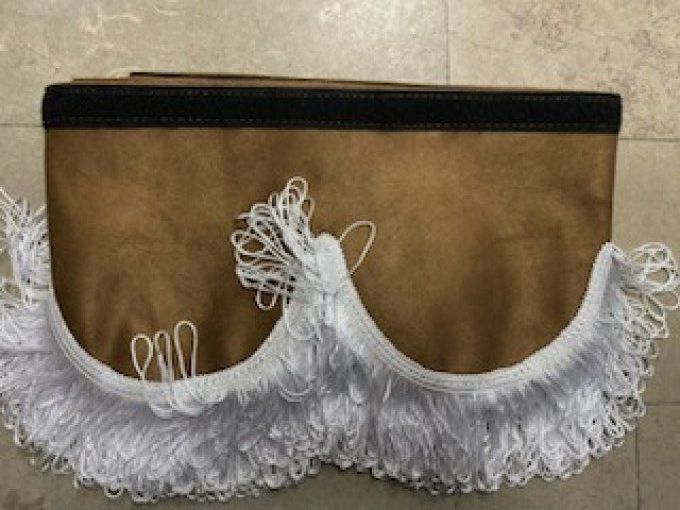 Frange gamme aux109 arches marron clair fil blanc long fin 